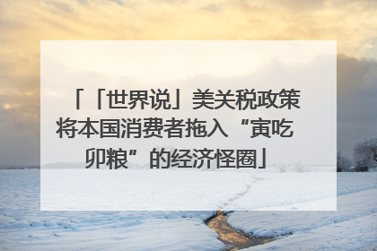 「世界说」美关税政策将本国消费者拖入“寅吃卯粮”的经济怪圈