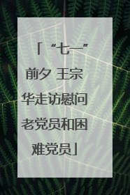 “七一”前夕 王宗华走访慰问老党员和困难党员