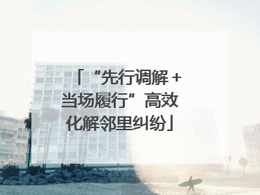 “先行调解＋当场履行”高效化解邻里纠纷
