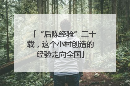 “后陈经验”二十载，这个小村创造的经验走向全国