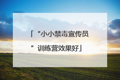 “小小禁毒宣传员”训练营效果好
