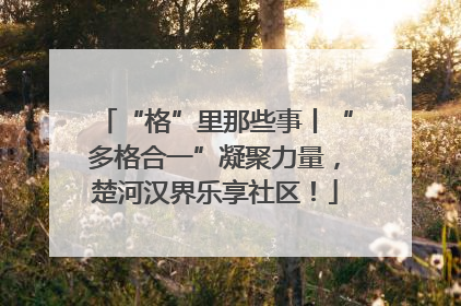 “格”里那些事丨“多格合一”凝聚力量，楚河汉界乐享社区！