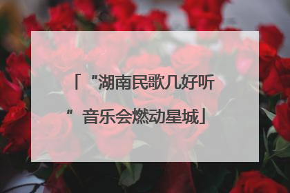 “湖南民歌几好听”音乐会燃动星城