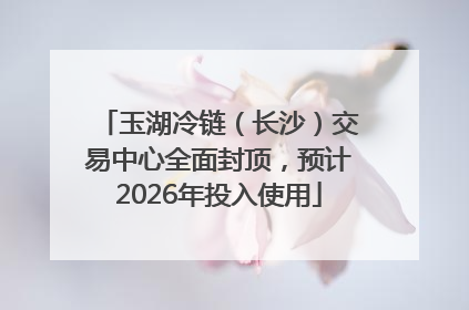 玉湖冷链（长沙）交易中心全面封顶，预计2026年投入使用