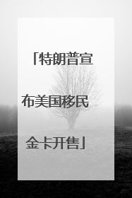特朗普宣布美国移民金卡开售