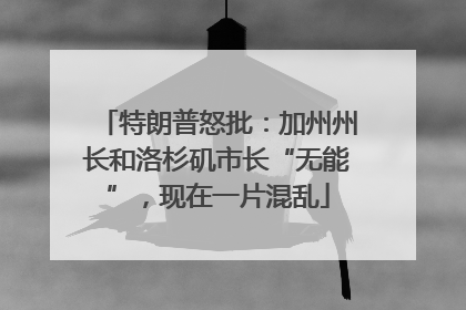 特朗普怒批：加州州长和洛杉矶市长“无能”，现在一片混乱
