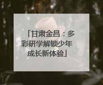 甘肃金昌：多彩研学解锁少年成长新体验