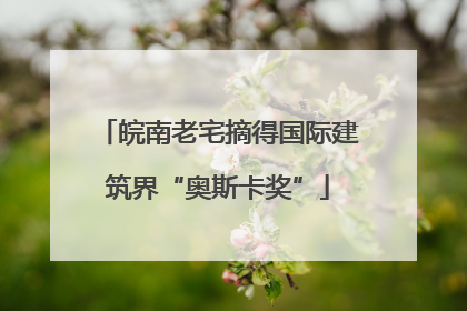 皖南老宅摘得国际建筑界“奥斯卡奖”
