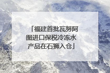 福建首批瓦努阿图进口保税冷冻水产品在石狮入仓