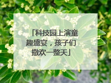科技园上演童趣盛宴，孩子们撒欢一整天