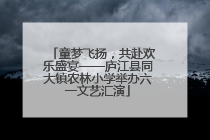 童梦飞扬，共赴欢乐盛宴——庐江县同大镇农林小学举办六一文艺汇演