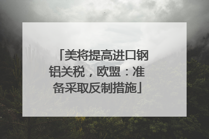 美将提高进口钢铝关税，欧盟：准备采取反制措施