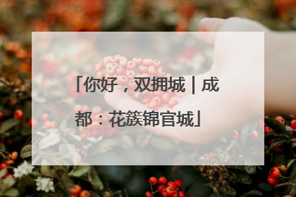 你好,双拥城|成都:花簇锦官城