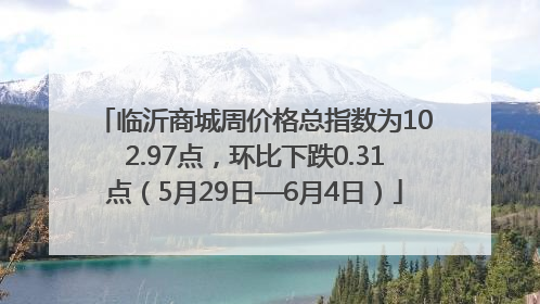 临沂商城周价格总指数为102.97点，环比下跌0.31点（5月29日—6月4日）