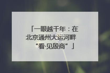 一眼越千年：在北京通州大运河畔“看·见殷商”