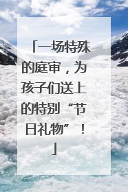 一场特殊的庭审，为孩子们送上的特别“节日礼物”！