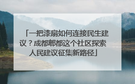 一把漆扇如何连接民生建议？成都郫都这个社区探索人民建议征集新路径