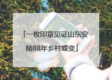一枚印章见证山东安陵88年乡村蝶变