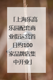 上海乐高乐园配套商业街运营首日约100家品牌店集中开业