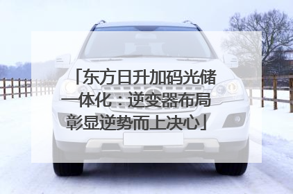 东方日升加码光储一体化：逆变器布局彰显逆势而上决心