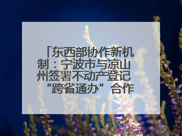 东西部协作新机制：宁波市与凉山州签署不动产登记“跨省通办”合作框架协议