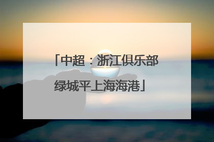 中超：浙江俱乐部绿城平上海海港