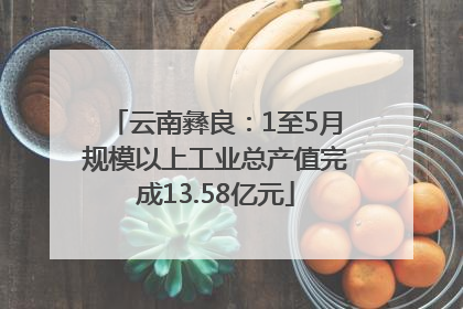 云南彝良：1至5月规模以上工业总产值完成13.58亿元