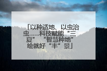 以种适地、以虫治虫……科技赋能“三夏” “智慧种地”绘就好“丰”景