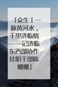 众生丨一脉黄河水，千里济临情——记济临东西部协作挂职干部陈姗姗