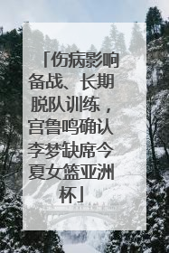伤病影响备战、长期脱队训练，宫鲁鸣确认李梦缺席今夏女篮亚洲杯