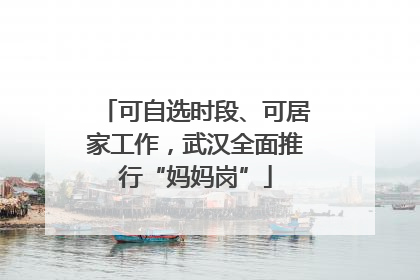 可自选时段、可居家工作，武汉全面推行“妈妈岗”