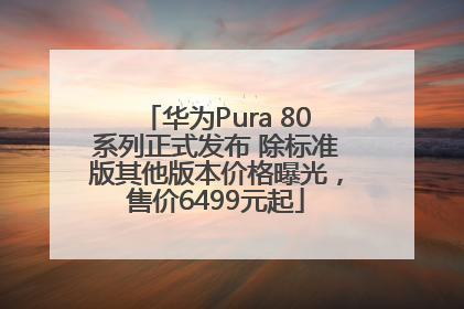 华为Pura 80系列正式发布 除标准版其他版本价格曝光，售价6499元起