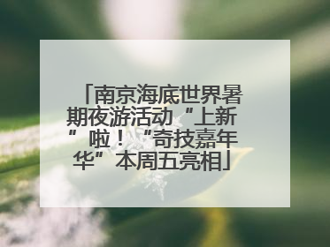 南京海底世界暑期夜游活动“上新”啦！“奇技嘉年华”本周五亮相