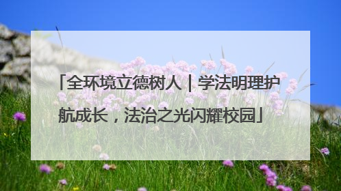 全环境立德树人｜学法明理护航成长，法治之光闪耀校园
