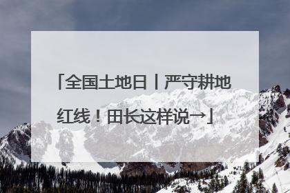 全国土地日丨严守耕地红线！田长这样说→