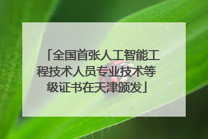 全国首张人工智能工程技术人员专业技术等级证书在天津颁发