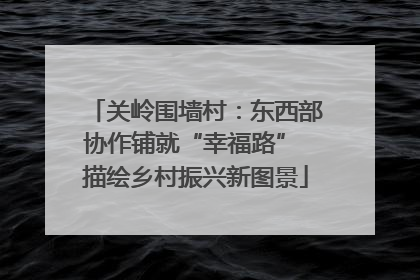 关岭围墙村：东西部协作铺就“幸福路” 描绘乡村振兴新图景
