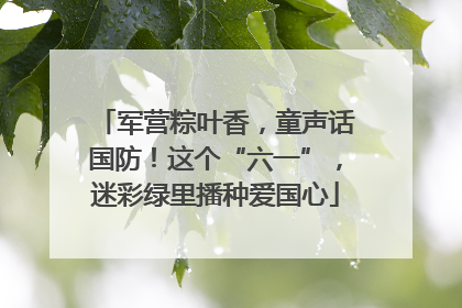 军营粽叶香，童声话国防！这个“六一”，迷彩绿里播种爱国心