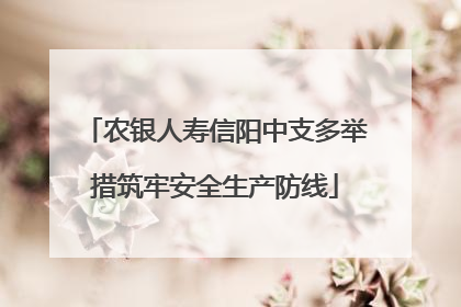 农银人寿信阳中支多举措筑牢安全生产防线