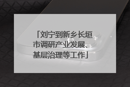 刘宁到新乡长垣市调研产业发展、基层治理等工作