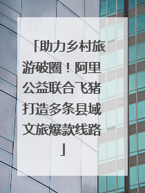 助力乡村旅游破圈！阿里公益联合飞猪打造多条县域文旅爆款线路