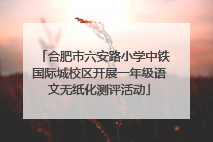 合肥市六安路小学中铁国际城校区开展一年级语文无纸化测评活动