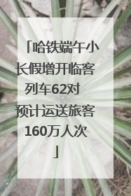 哈铁端午小长假增开临客列车62对 预计运送旅客160万人次