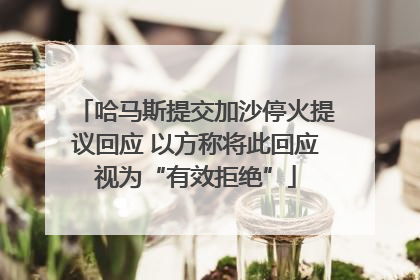 哈马斯提交加沙停火提议回应 以方称将此回应视为“有效拒绝”