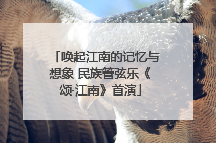 唤起江南的记忆与想象 民族管弦乐《颂·江南》首演