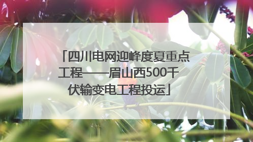 四川电网迎峰度夏重点工程——眉山西500千伏输变电工程投运