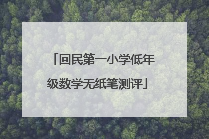回民第一小学低年级数学无纸笔测评