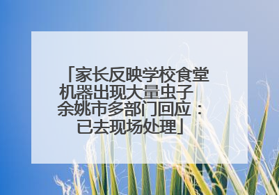 家长反映学校食堂机器出现大量虫子 余姚市多部门回应：已去现场处理