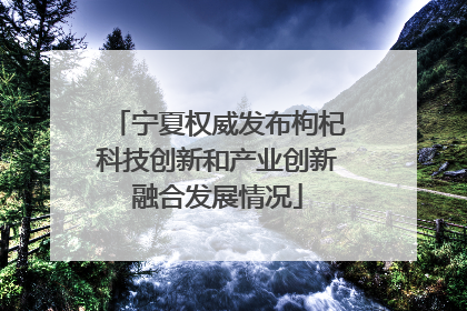 宁夏权威发布枸杞科技创新和产业创新融合发展情况