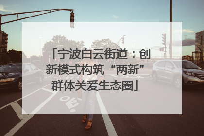 宁波白云街道：创新模式构筑“两新”群体关爱生态圈